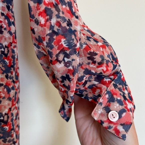 Anthropologie Pins & Needles Sheer Button Up Top Size XS multicolor - Picture 8 of 9